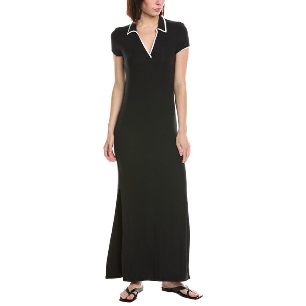 Atm Anthony Thomas Melillo Womens  Ribbed Maxi Sheath Dress, Black